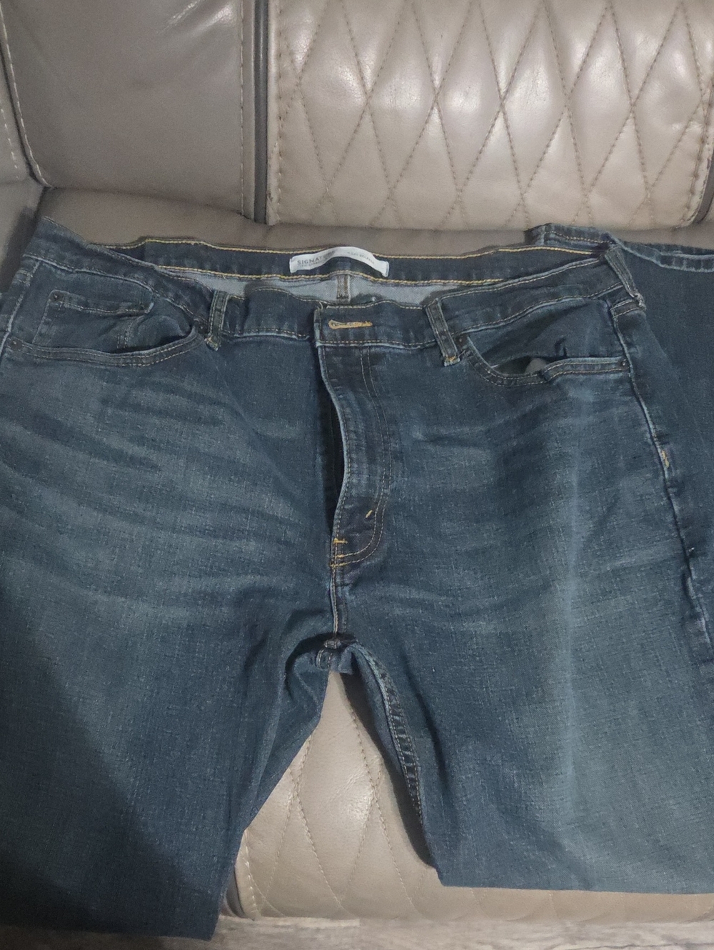 Signature by Levi Strauss Men's Washed Blue Relaxed Jeans